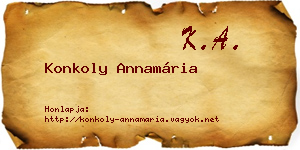 Konkoly Annamária névjegykártya